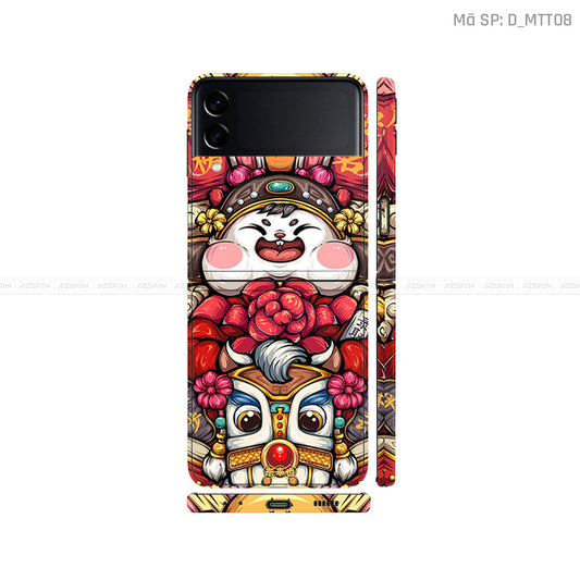 Dán Skin Galaxy Zflip4 Hình Mèo Thần Tài | D_MTT08