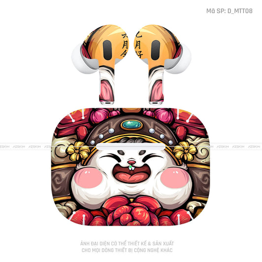 Dán Skin Tai Nghe Airpod 3 Hình Mèo Thần Tài | D_MTT08