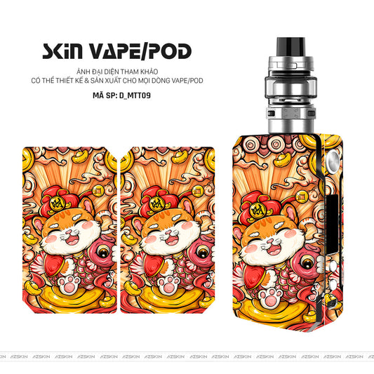 Dán Skin Vape Hình Mèo Thần Tài | D_MTT09