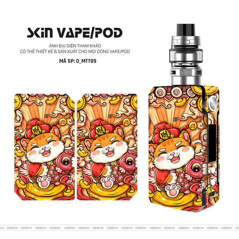 Dán Skin Vape Hình Mèo Thần Tài | D_MTT09