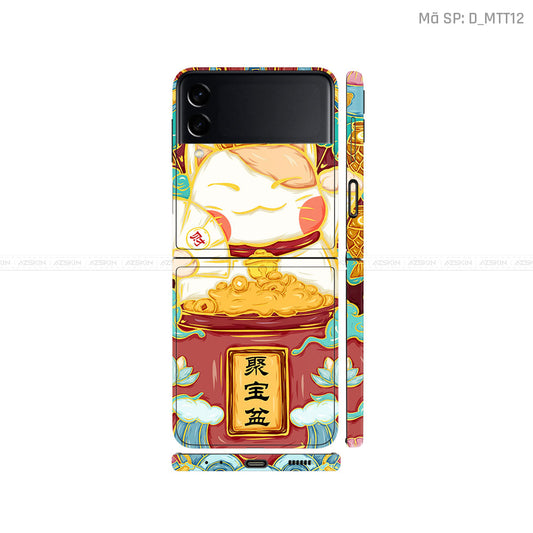 Dán Skin Galaxy Zflip3 Hình Mèo Thần Tài | D_MTT12