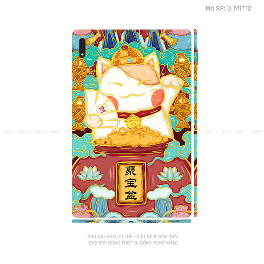 Dán Skin Galaxy Tab S8 Series Hình Mèo Thần Tài | D_MTT12