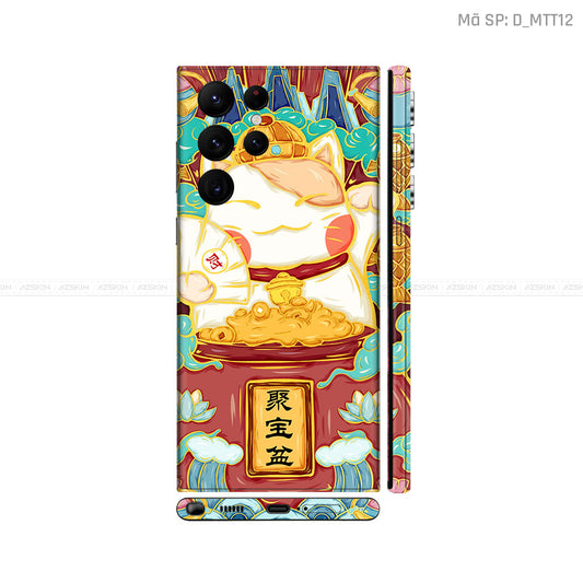 Dán Skin Galaxy S22 Series Hình Mèo Thần Tài | D_MTT12
