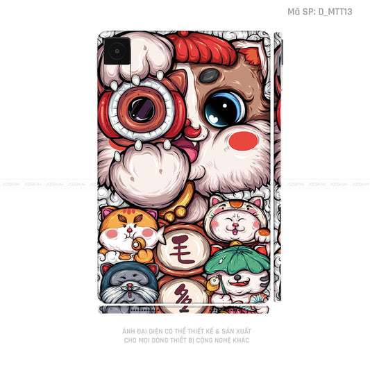 Dán Skin Máy Tính Bảng Xiaomi Mipad Hình Mèo Thần Tài | D_MTT13