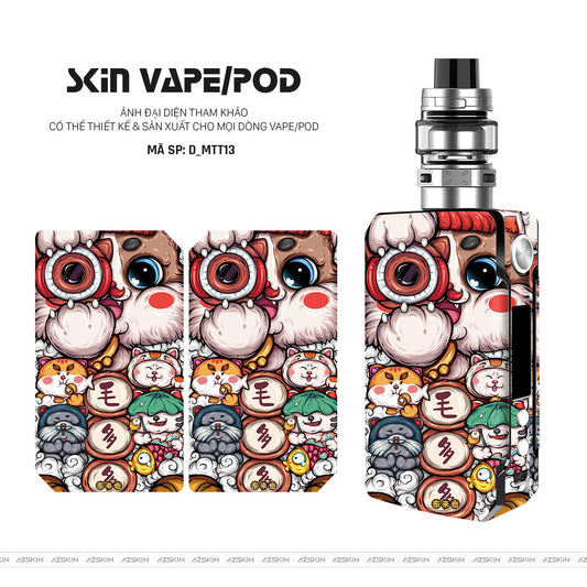 Dán Skin Vape Hình Mèo Thần Tài | D_MTT13