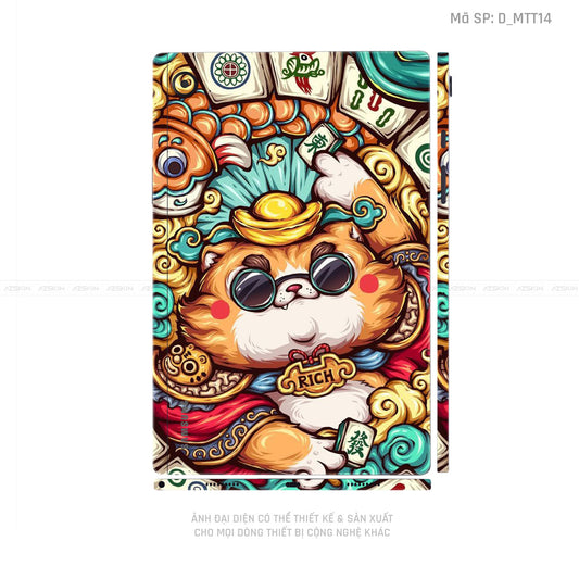 Dán Skin Galaxy Tab A Series Hình Mèo Thần Tài | D_MTT14