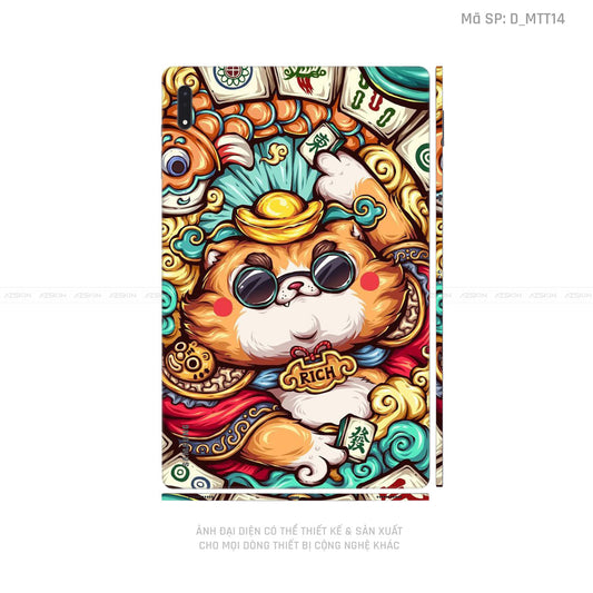 Dán Skin Galaxy Tab S8 Series Hình Mèo Thần Tài | D_MTT14