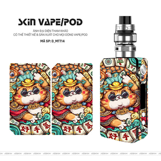 Dán Skin Vape Hình Mèo Thần Tài | D_MTT14