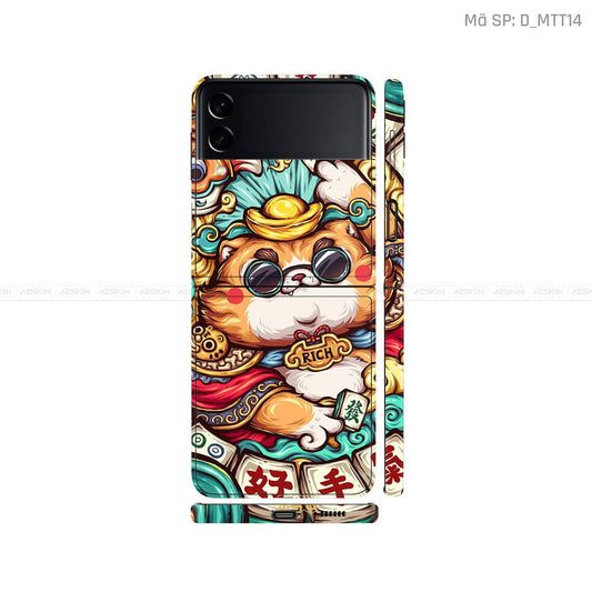 Dán Skin Galaxy Zflip3 Hình Mèo Thần Tài | D_MTT14