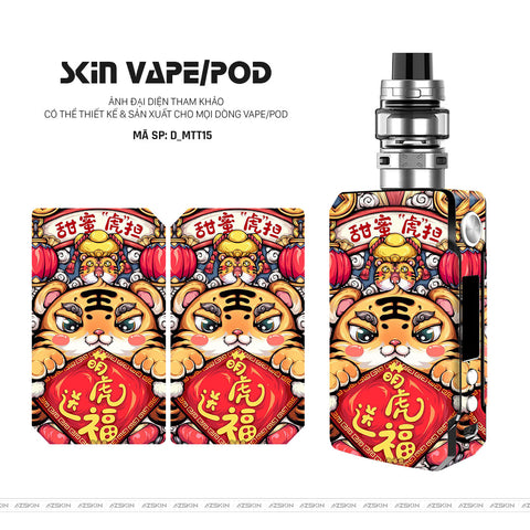 Dán Skin Vape Hình Mèo Thần Tài | D_MTT15
