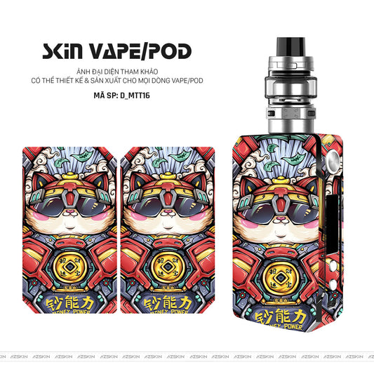 Dán Skin Vape Hình Mèo Thần Tài | D_MTT16