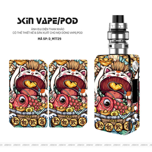 Dán Skin Vape Hình Mèo Thần Tài | D_MTT29