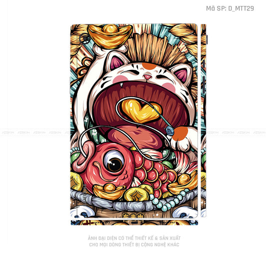 Dán Skin Galaxy Tab A Series Hình Mèo Thần Tài | D_MTT29