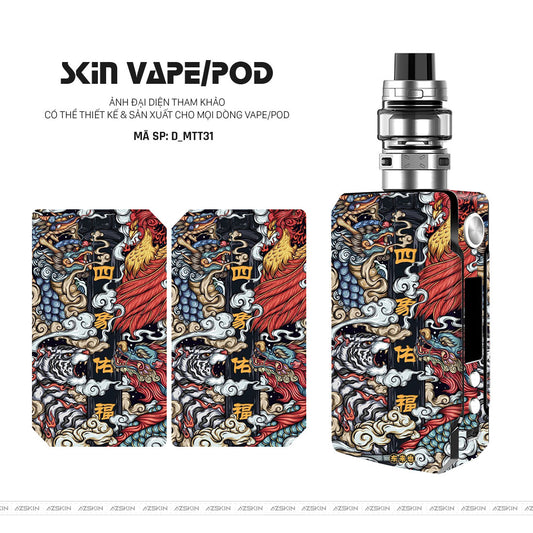 Dán Skin Vape Hình Mèo Thần Tài | D_MTT31