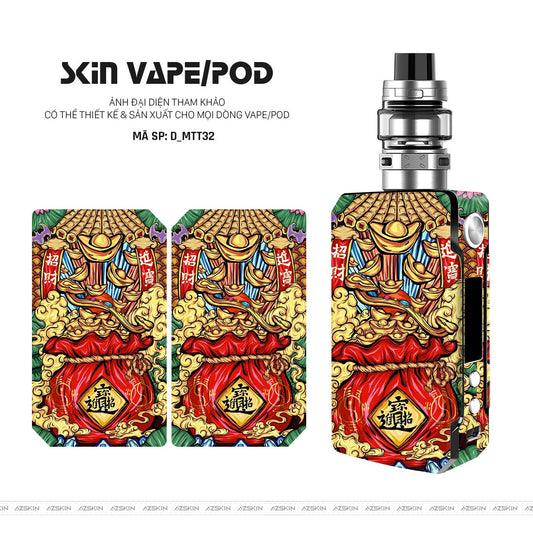 Dán Skin Vape Hình Mèo Thần Tài | D_MTT32