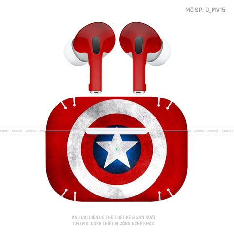 Dán Skin Airpod Pro/ Pro 2 Hình Khiên Captain | D_MV15