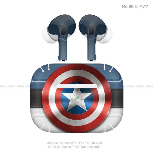 Dán Skin Airpod 3 Hình Khiên Captain | D_MV17