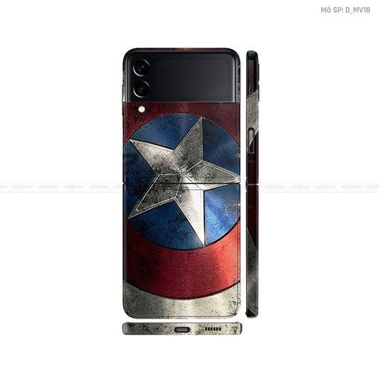 Dán Skin Galaxy Zflip4 Hình Khiên Captain | D_MV18