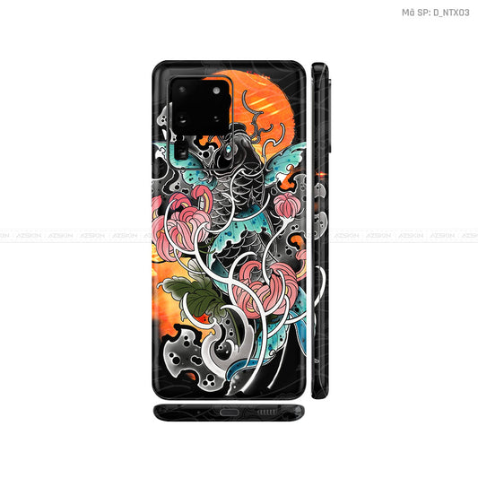 Dán Skin Galaxy S20 Series Hình Nghệ Thuật Xăm Cá Chép | D_NTX03