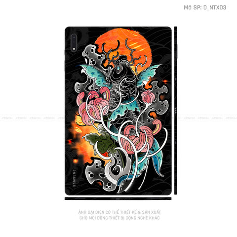 Dán Skin Galaxy Tab S9 Series Hình Tattoo Cá Chép | D_NTX03
