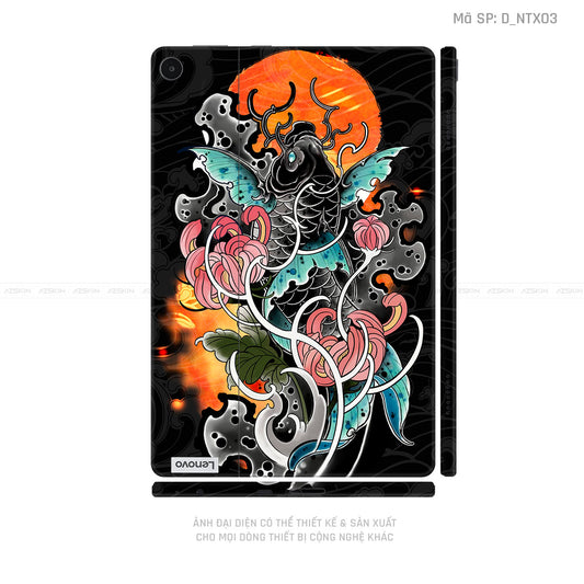 Dán Skin Máy Tính Bảng Lenovo Pad Series Hình Tattoo Cá Chép | D_NTX03