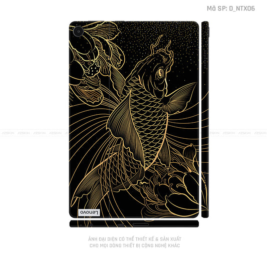 Dán Skin Máy Tính Bảng Lenovo Pad Series Hình Tattoo Cá Chép | D_NTX06