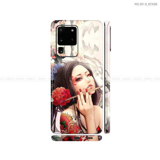 Dán Skin Galaxy S20 Series Hình Nghệ Thuật Xăm Geisha | D_NTX08