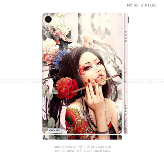 Dán Skin Máy Tính Bảng Lenovo Pad Series Hình Tattoo Geisha | D_NTX08