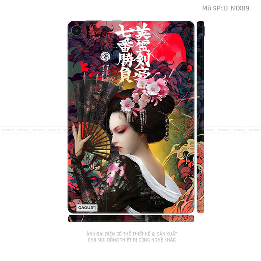 Dán Skin Máy Tính Bảng Lenovo Pad Series Hình Tattoo Geisha | D_NTX09