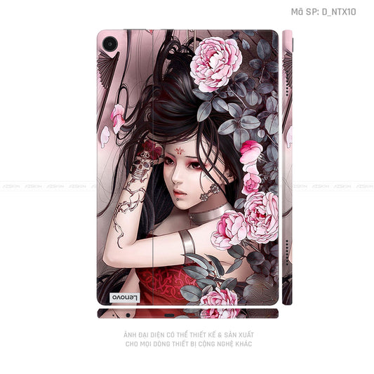 Dán Skin Máy Tính Bảng Lenovo Pad Series Hình Tattoo Geisha | D_NTX10