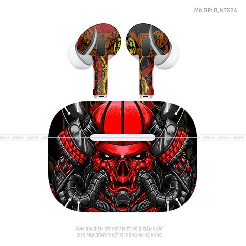 Dán Skin Tai Nghe Airpod Pro/ Pro 2 Hình Samurai - Satan | D_NTX24