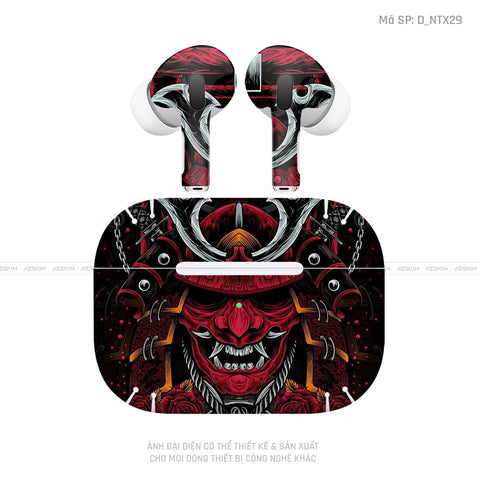 Dán Skin Tai Nghe Airpod Pro/ Pro 2 Hình Samurai - Satan | D_NTX29