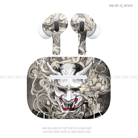 Dán Skin Tai Nghe Airpod Pro/ Pro 2 Hình Samurai - Satan | D_NTX31