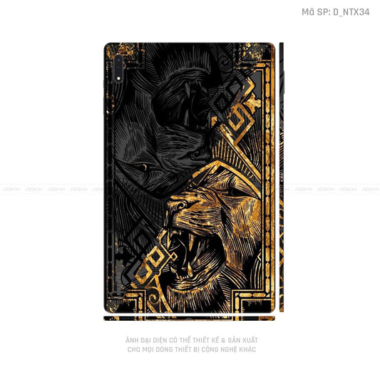 Dán Skin Galaxy Tab S9 Series Hình Tattoo Hổ - Sói | D_NTX34