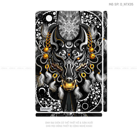 Dán Skin Máy Tính Bảng Lenovo Pad Series Hình Tattoo Hổ - Sói | D_NTX35