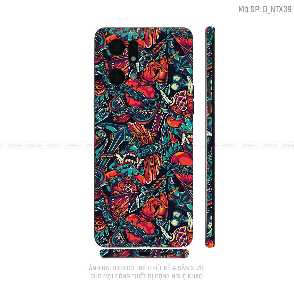 Miếng Dán Skin Điện Thoại OPPO Find X Series Hình Tattoo | D_NTX39