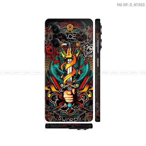 Dán Skin Xiaomi Redmi Note 12 Series Hình Tattoo | D_NTX53