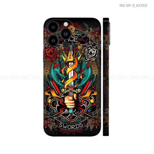 Dán Skin IPhone 14 Series Hình Nghệ Thuật Xăm | D_NTX53
