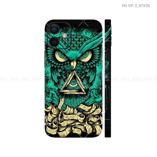 Dán Skin IPhone 12 Series Hình Xăm Cú Mèo | D_NTX56