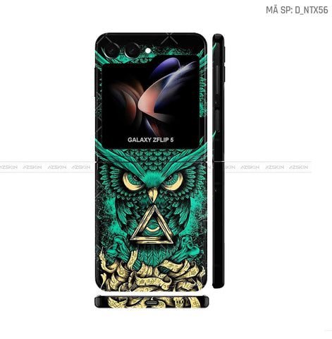 Dán Skin Galaxy Z Flip5 Hình Cú Mèo | D_NTX56