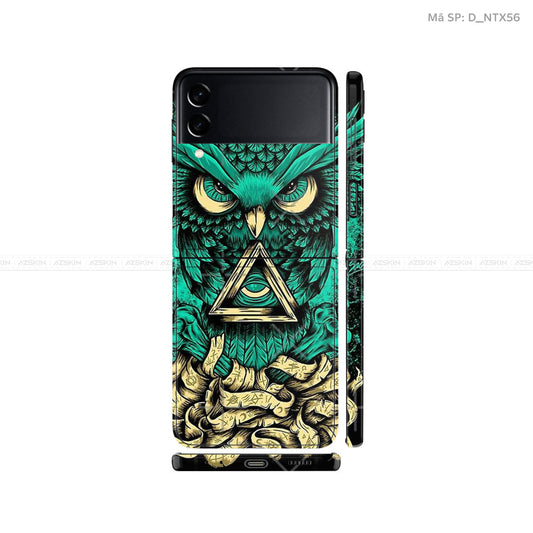 Dán Skin Galaxy Zflip4 Hình Cú Mèo | D_NTX56