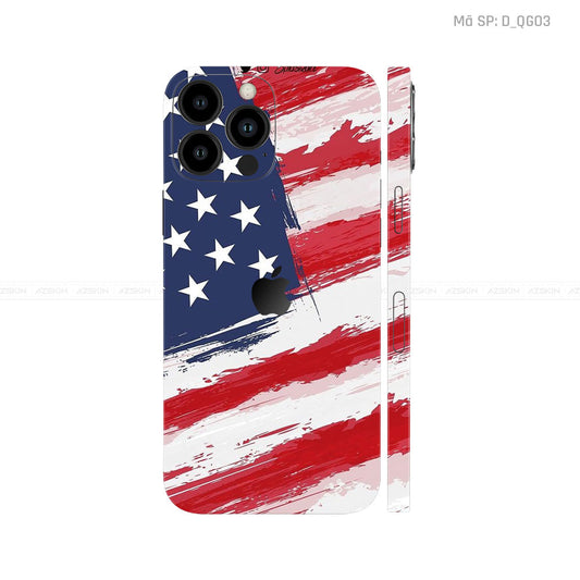 Dán Skin IPhone 12 Series Hình Cờ Mỹ | D_QG03