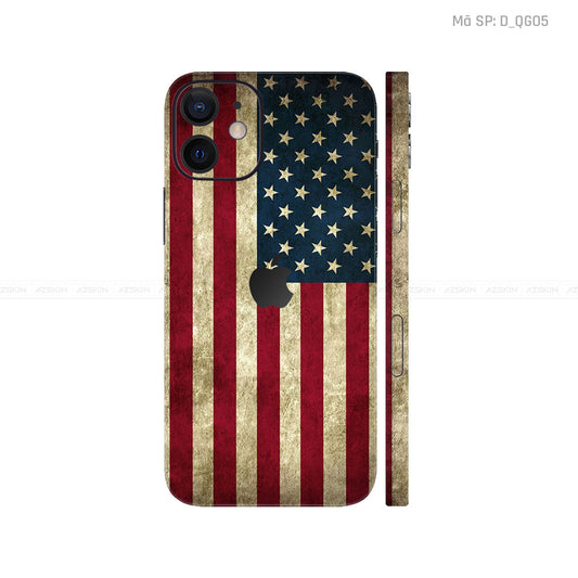 Dán Skin IPhone 12 Series Hình Cờ Mỹ | D_QG05