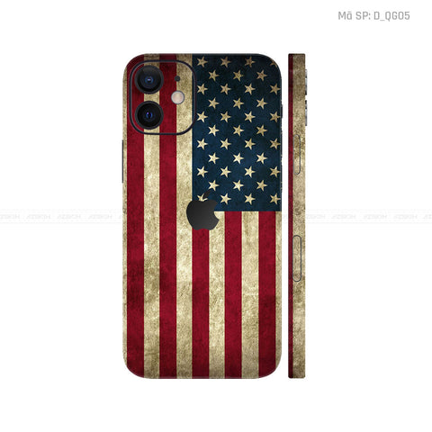 Dán Skin IPhone 12 Series Hình Cờ Mỹ | D_QG05