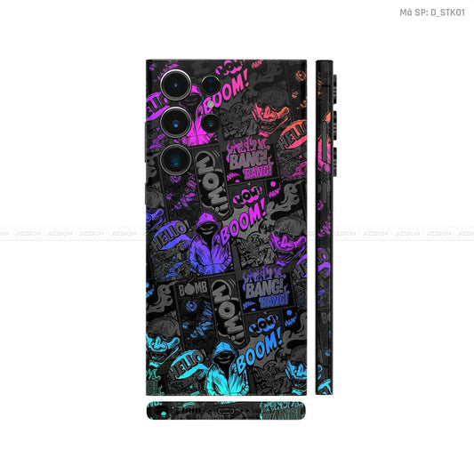 Dán Skin Galaxy S23 Series Hình Sticker Boom | D_STK01