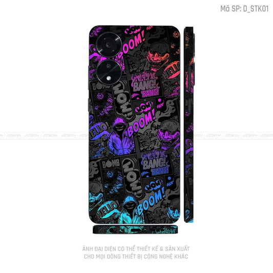 Miếng Dán Skin Điện Thoại OPPO A Series Hình Sticker | D_STK01