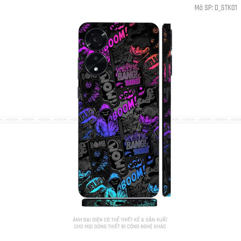 Miếng Dán Skin Điện Thoại OPPO A Series Hình Sticker | D_STK01