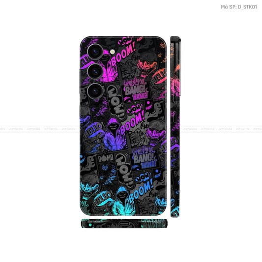 Dán Skin Galaxy S23 Series Hình Sticker Boom | D_STK01