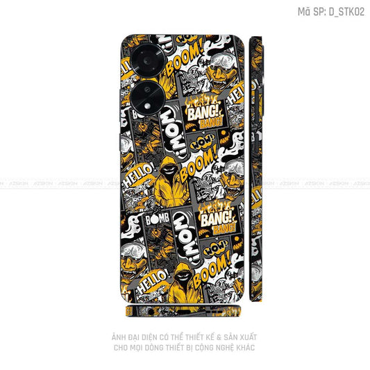 Miếng Dán Skin Điện Thoại OPPO A Series Hình Sticker | D_STK02