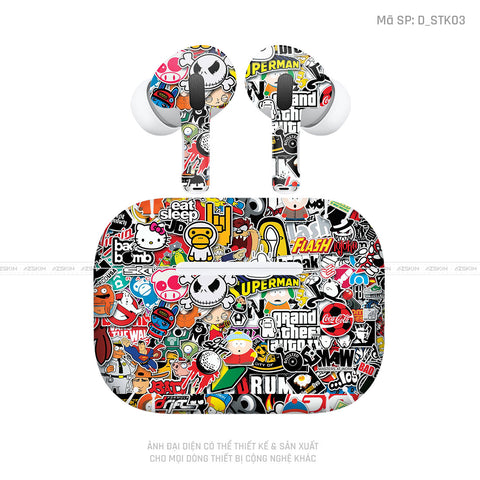 Dán Skin Tai Nghe Airpod Pro/ Pro 2 Hình Sticker | D_STK03